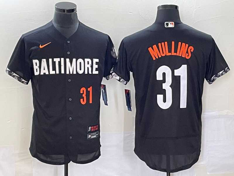 Mens Baltimore Orioles #31 Cedric Mullins Number Black 2023 City Connect Flex Base Stitched Jersey->baltimore orioles->MLB Jersey